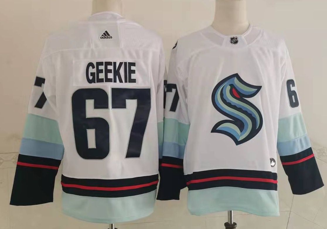 Men's Seattle Kraken Morgan Geekie #67 White Home Breakaway Jersey